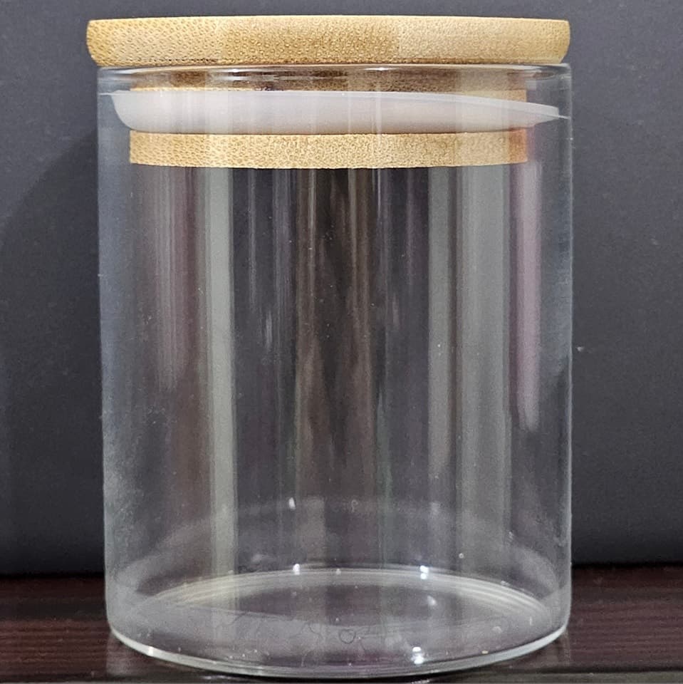 Glass Candle Jar with Bamboo Lid